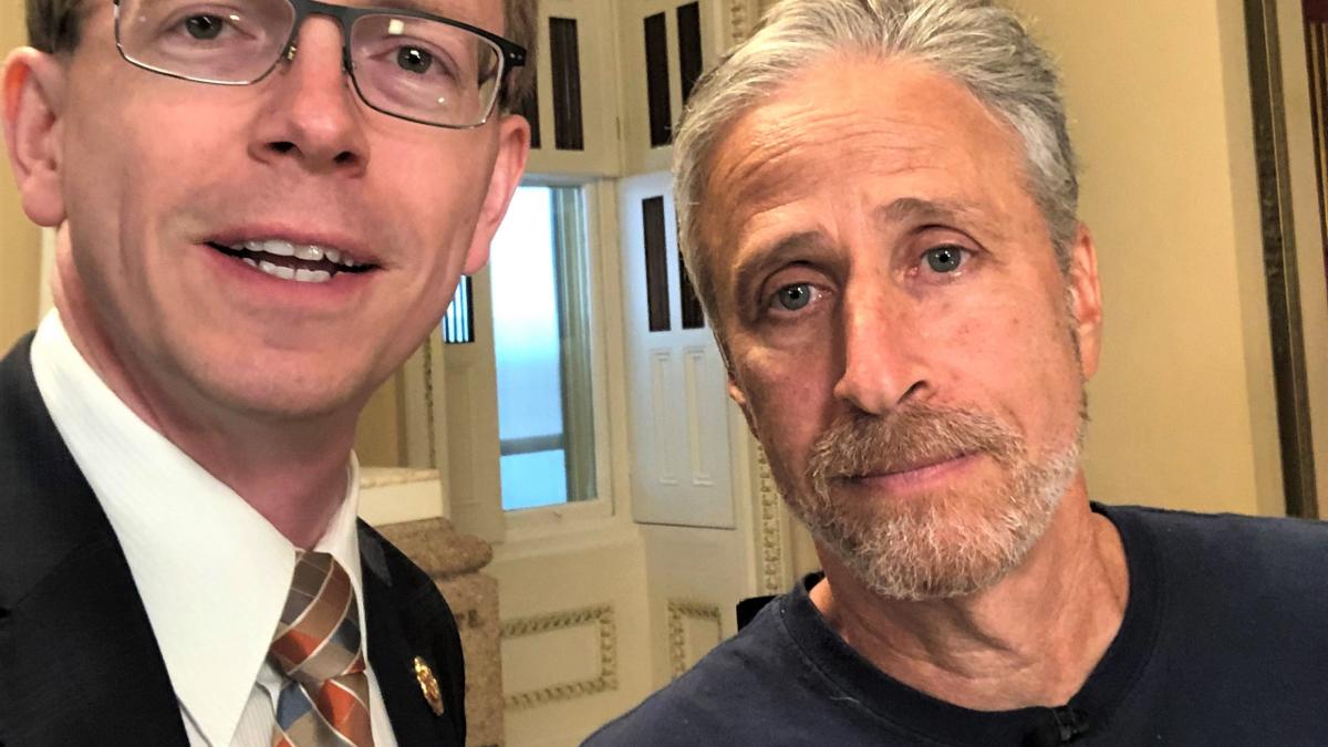 Jon Stewart thanked Rep. Johnson for his support of the September 11th Victim Compensation Fund