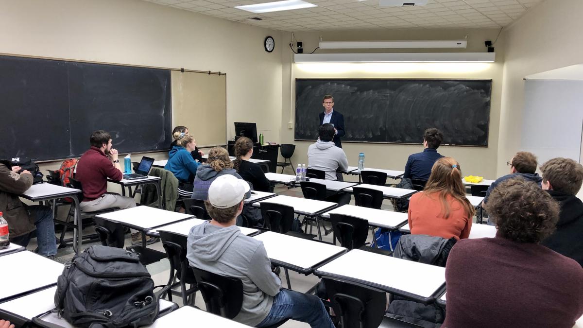 Johnson speaks to high school students