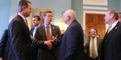 Johnson talking with Ag Secretary 