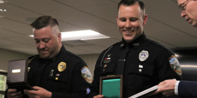 Dusty Johnson awards Sturgis Officers with medals