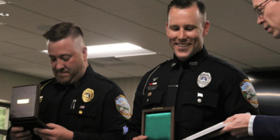 Dusty Johnson awards Sturgis Officers with medals 